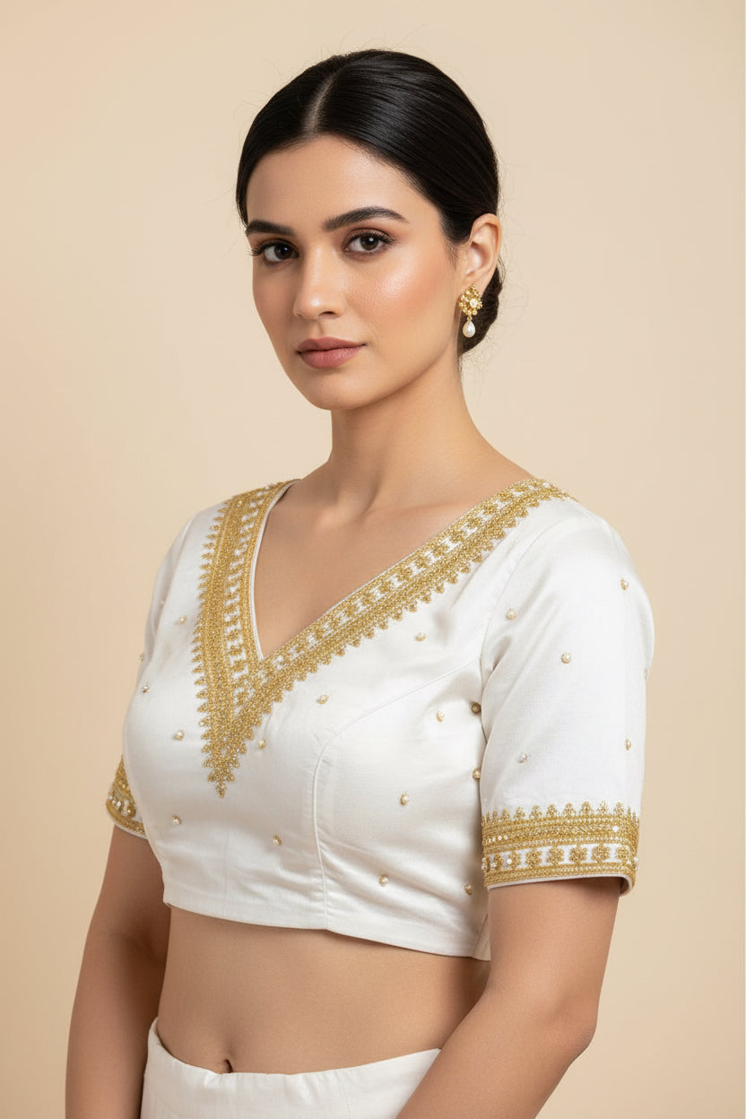 Silk blouse : back hook blouse