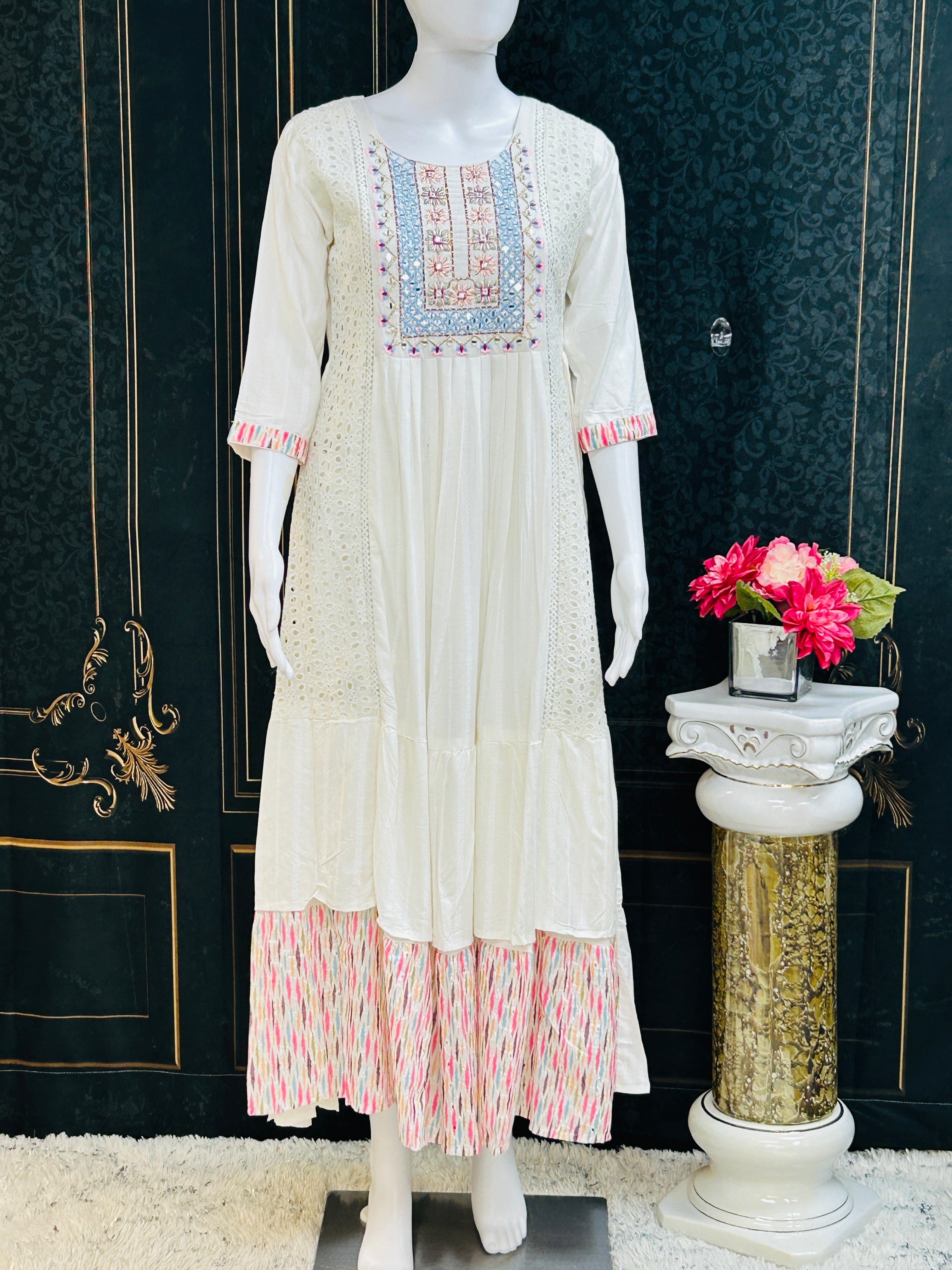 Off white long kurti