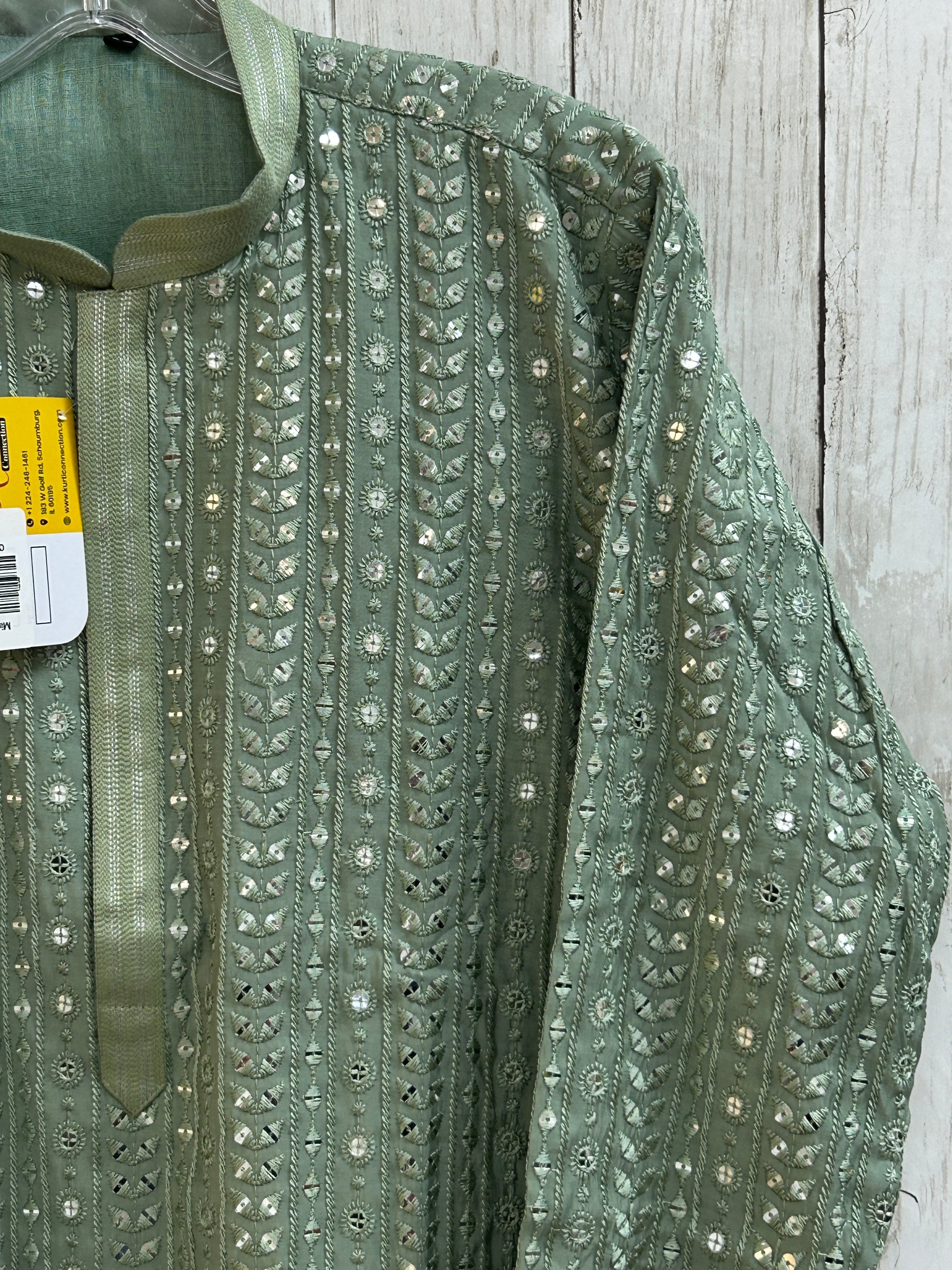 Light green kurta pajama set for men