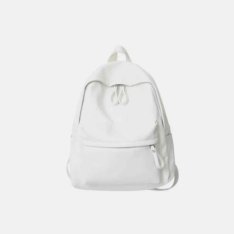 Elegant Leather Backpack Bag : With Fancy Zipper