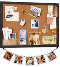 Open Box Miratino Cork Board Bulletin Board, 23x18 Inches Wooden Frame Pin Board, Cute Cork Boards for Walls Hanging for Office, Home Decor, School (P