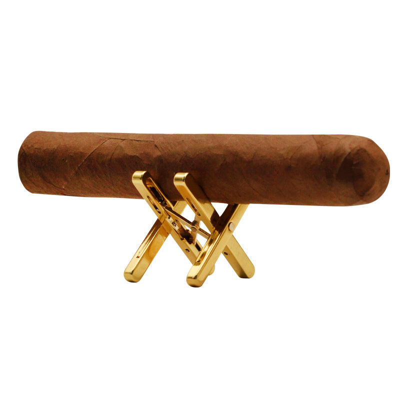 Cigar shelf pure copper gold-plated folding shelf portable cigarette holder simple