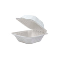 Vanguard Renewable & Compostable Mediumweight Molded Fiber Clamshells - 6in x 6in x 3in (QTY:500)