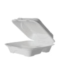 Eco-Products Vanguard 3-Compartment Sugarcane Fiber Clamshell, 8 x 8 x 3 in (QTY 200), SKU EP-HC83NFA