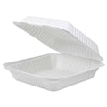Vanguard Renewable & Compostable Light-Duty Molded Fiber Clamshells - 9in x 9in x 3in (QTY:200)