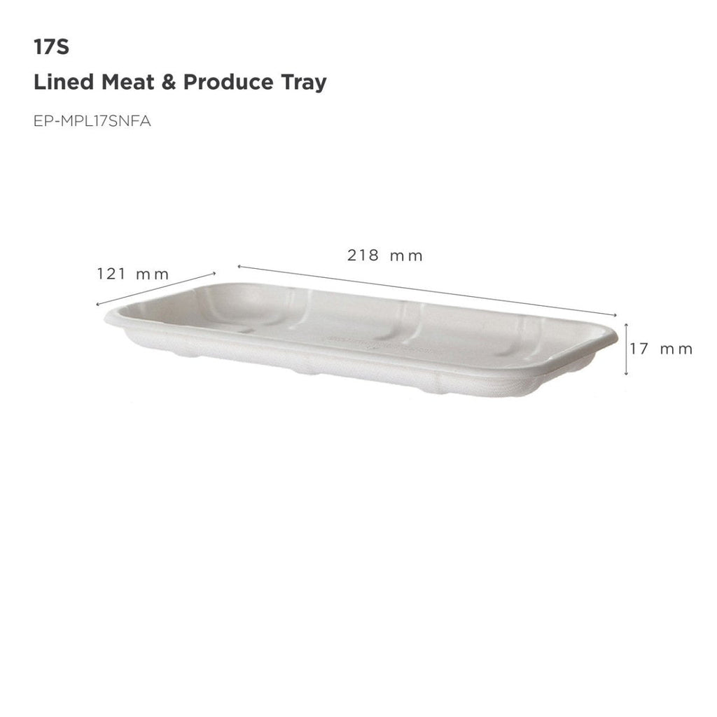 GreenStripe Vanguard Renewable & Compostable Lined Molded Fiber Meat & Produce Trays, 8.57 x 4.77 x 0.66in, 17S (QTY:600)