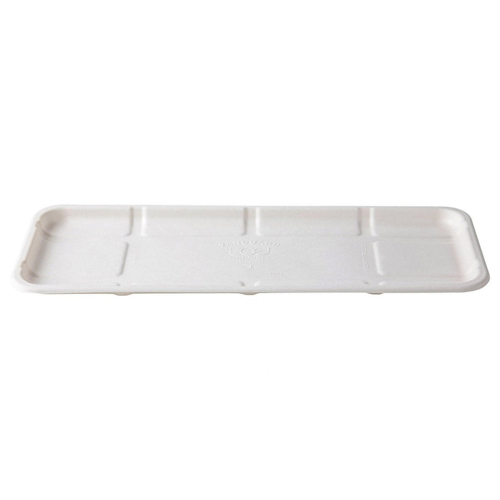 GreenStripe Vanguard Renewable & Compostable Lined Molded Fiber Meat & Produce Trays, 14.75" x 5.75" x 0.625"in, 7S (QTY:400)