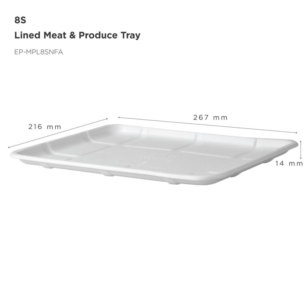 GreenStripe Vanguard Renewable & Compostable Lined Molded Fiber Meat & Produce Trays, 10.52 x 8.5 x 0.56in, 8S (QTY:300)