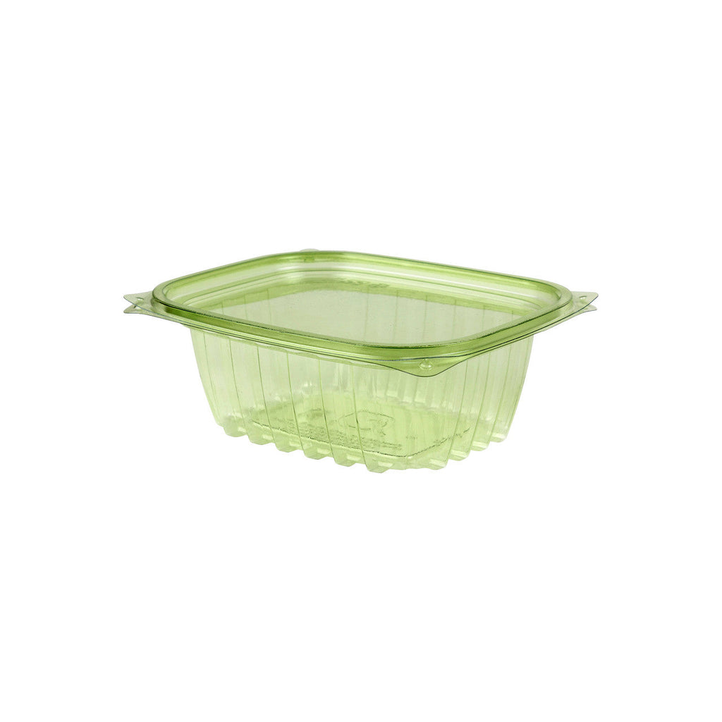 Eco-Products GreenStripe 12 oz PLA Rectangular Deli Container with Lid, Compostable, Green (QTY 300), SKU EP-RC12GN