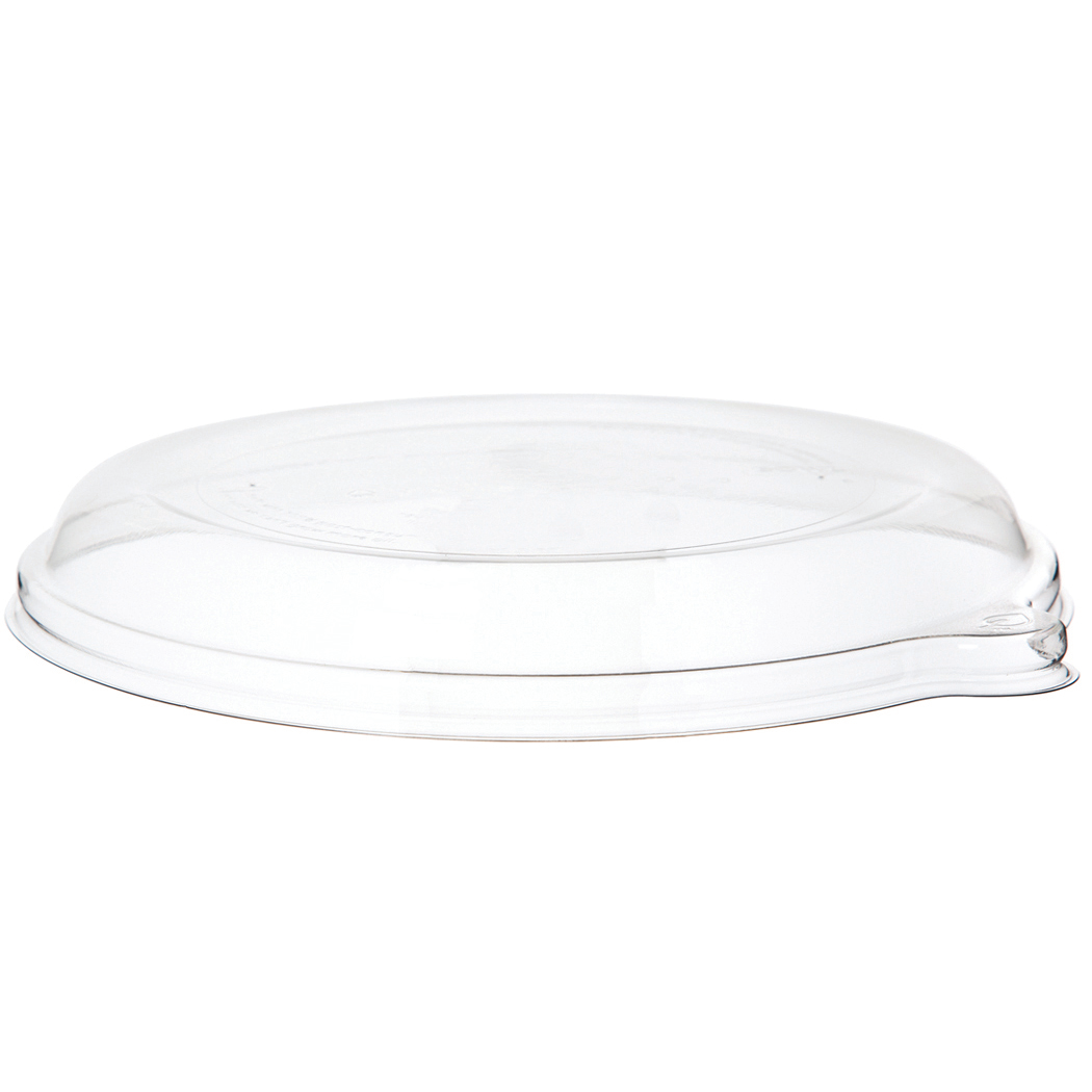 Eco-Products WorldView 9 in Round Take-Out Container Lid 100% Recycled PET Clear (QTY 300), SKU EP-SCR9LID **NOT CERTIFIED COMPOSTABLE**
