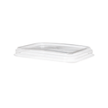 WorldView 100% Recycled Content Lid, Low Profile Vented, Fits 12 and 16oz Rectangle Sugarcane Take-Out Containers (QTY:400)