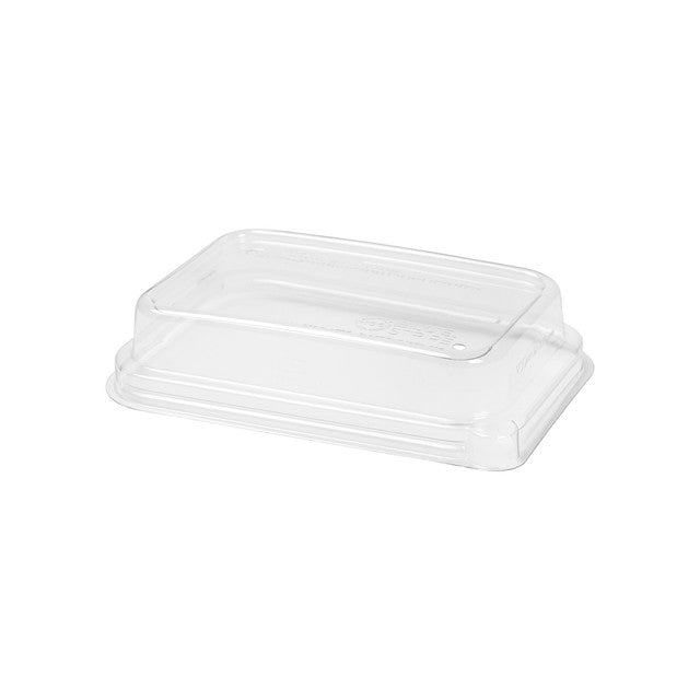 Eco-Products WorldView 100% Recycled PET Lid, Fits 12-16 oz Rectangular Sugarcane Containers (QTY 400), SKU EP-SCRC16LID **NOT CERTIFIED COMPOSTABLE**