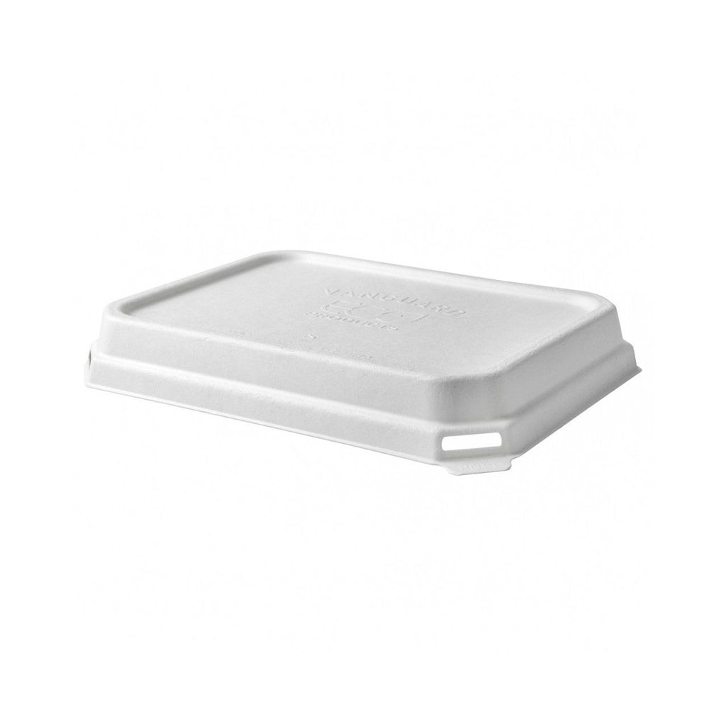 Eco-Products Vanguard WorldView Renewable & Compostable Domed Rectangle Molded Fiber Lid, Fits SCRC862/863 Molded Fiber Container (QTY:200)