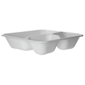 Vanguard WorldView Renewable & Compostable Sugarcane Take-Out Containers, 9in 3-Cmpt Square (QTY:200)