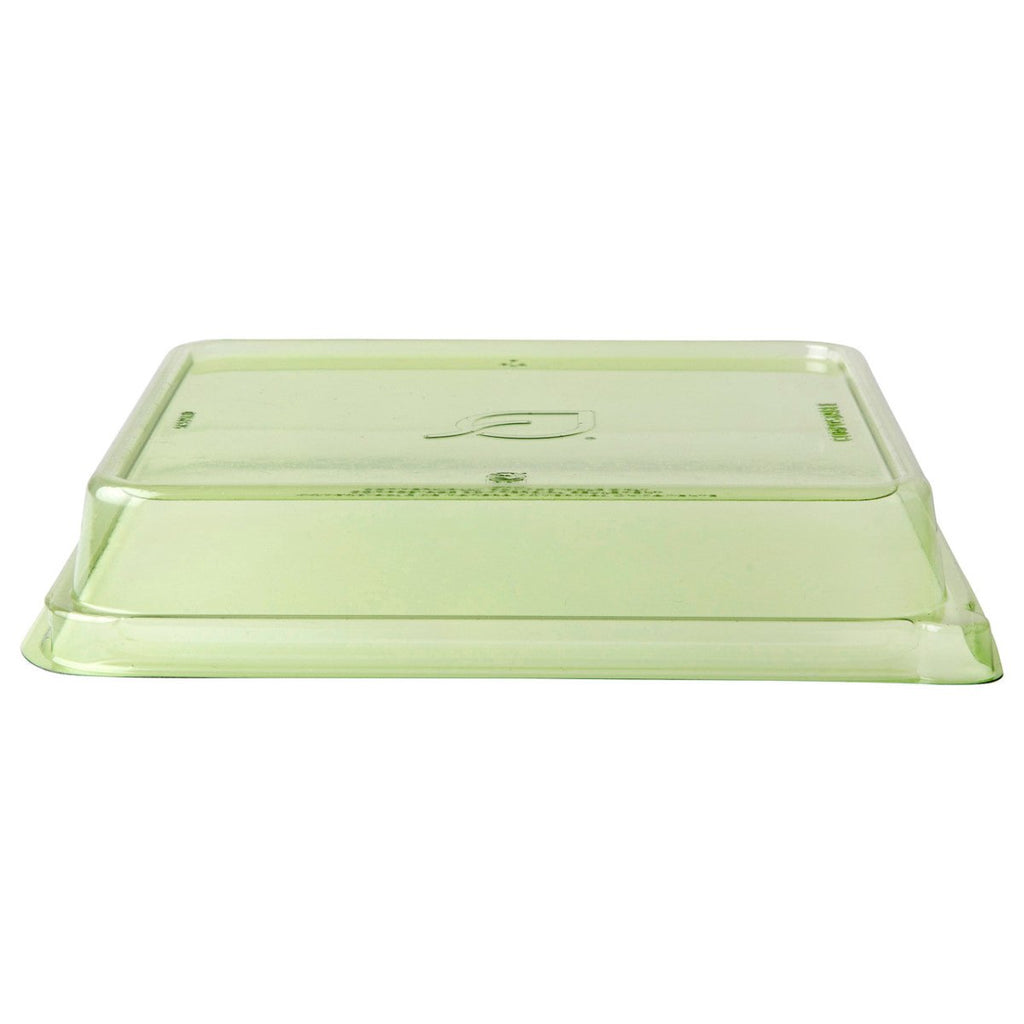 GreenStripe Veridian WorldView Renewable & Compostable Lids, 9in Shallow, Fits 9in Square Molded Fiber Containers Green (QTY:200)