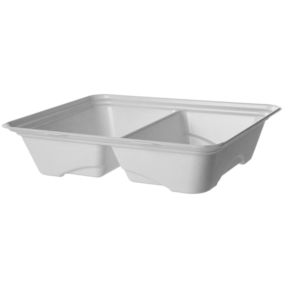Eco-Products Vanguard Regalia Sugarcane Half Pan 2-Comp 13 x 10 x 3 in Compostable No Added PFAS (QTY 200), SKU EP-SCTR13102LNFA