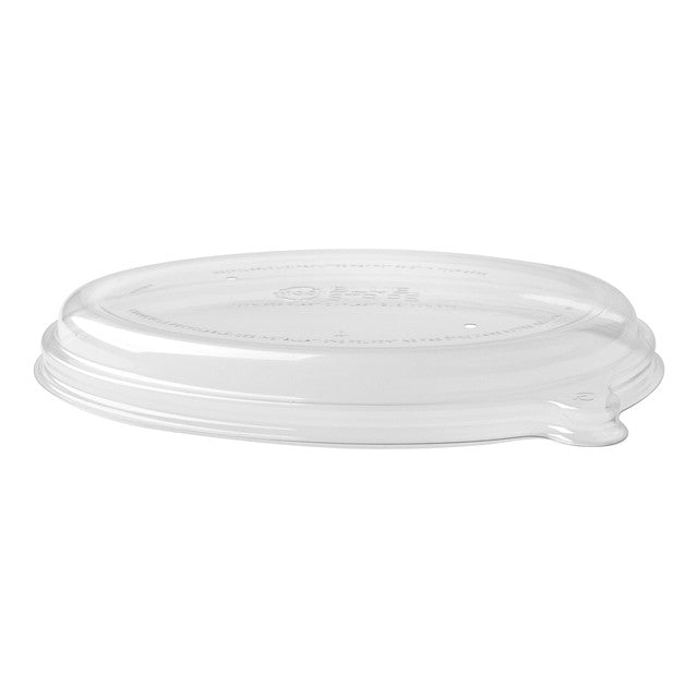 Eco-Products WorldView 100% Recycled PET Lid for 24-32 oz Oval Sugarcane Containers, Clear (QTY 300), SKU EP-SCV32LID-R **NOT CERTIFIED COMPOSTABLE**