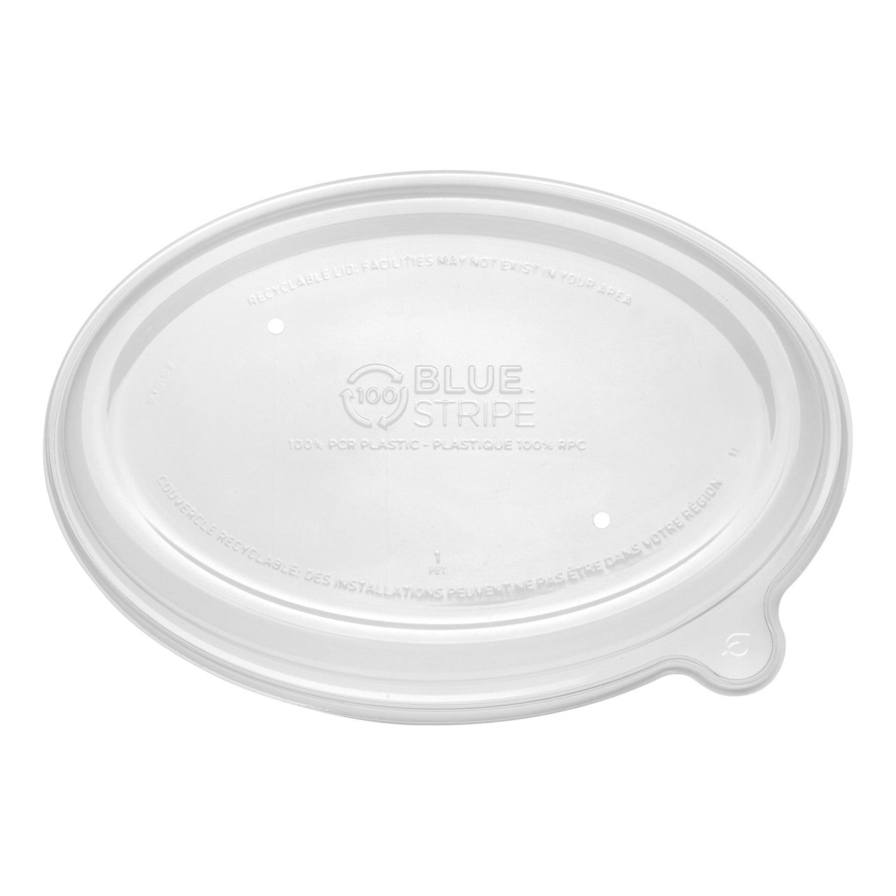 Eco-Products WorldView 100% Recycled PET Lid for 24-32 oz Oval Sugarcane Containers, Clear (QTY 300), SKU EP-SCV32LID-R **NOT CERTIFIED COMPOSTABLE**