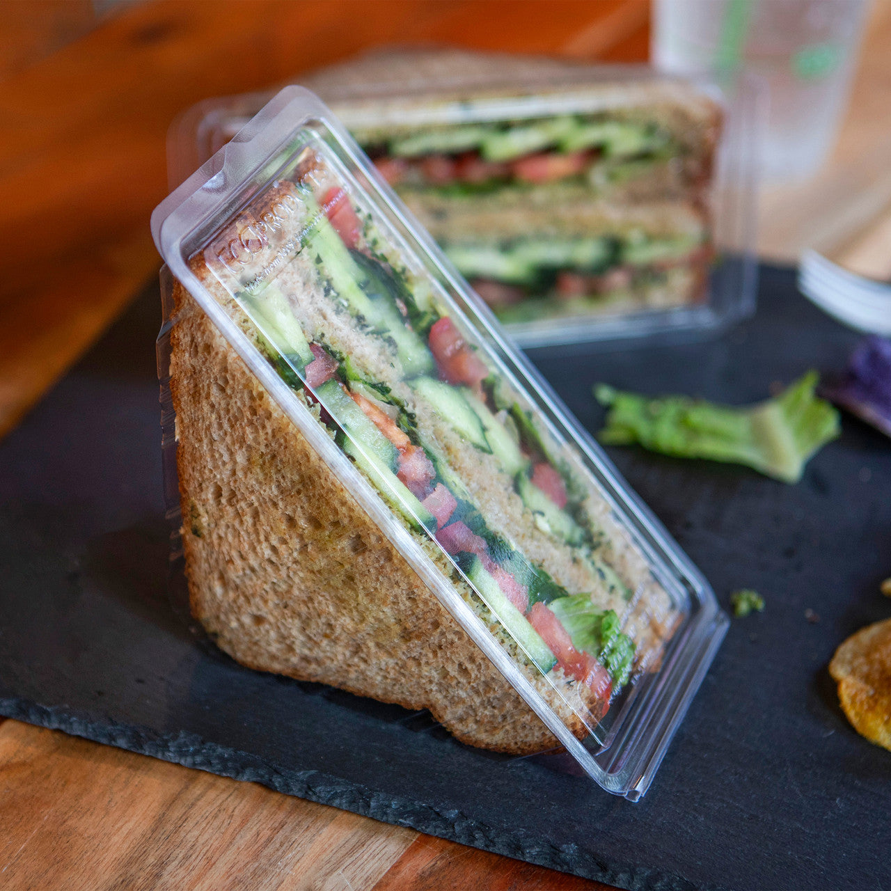 Eco-Products GreenStripe Compostable Sandwich Wedge Container 3.3 oz (QTY 500), SKU EP-SWH3