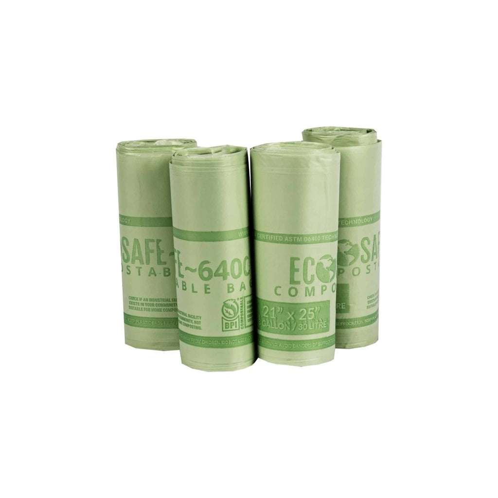 EcoSafe 8 Gal Compostable Bag Liners - 21X25 (2-Roll Pack, QTY:24)