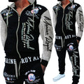 Men's Casual Drawstring Waist Letter Print Sports Set