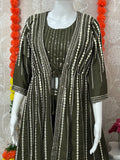 Party wear lehenga set with long jacket