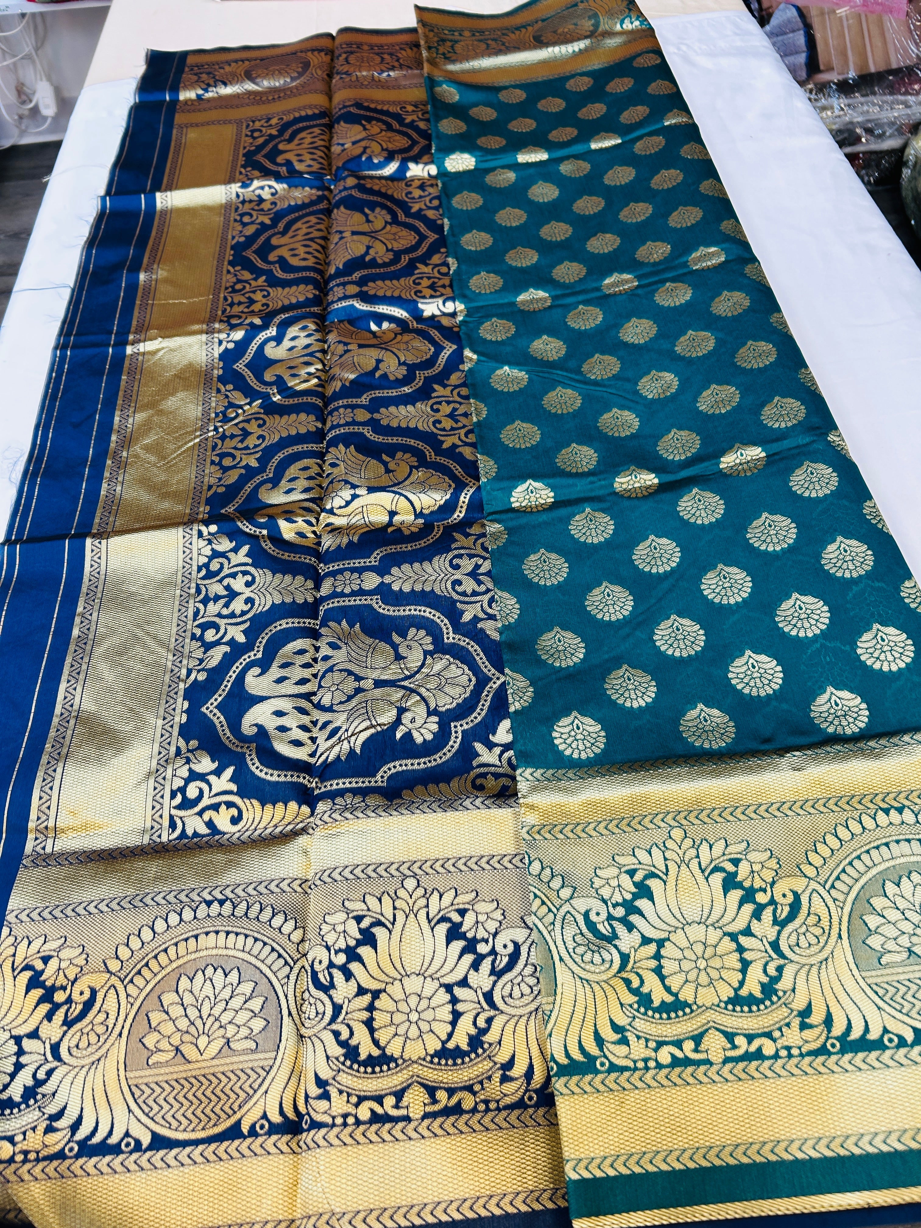 Silk cotton saree / with blouse piece