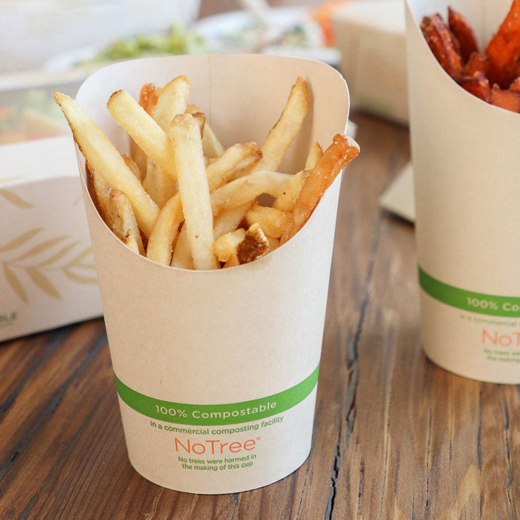 World Centric NoTree Paper French Fry Scoop Cup 12oz Compostable (QTY 1000), SKU FC-NT-55