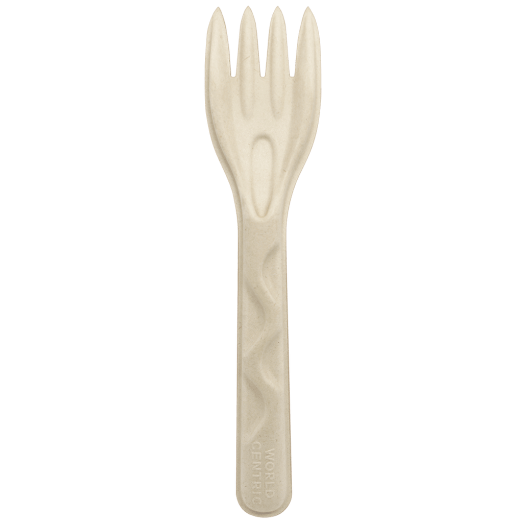 World Centric Compostable Unbleached Fiber Forks, 6 in (QTY 1000), SKU FO-FB-6-LF