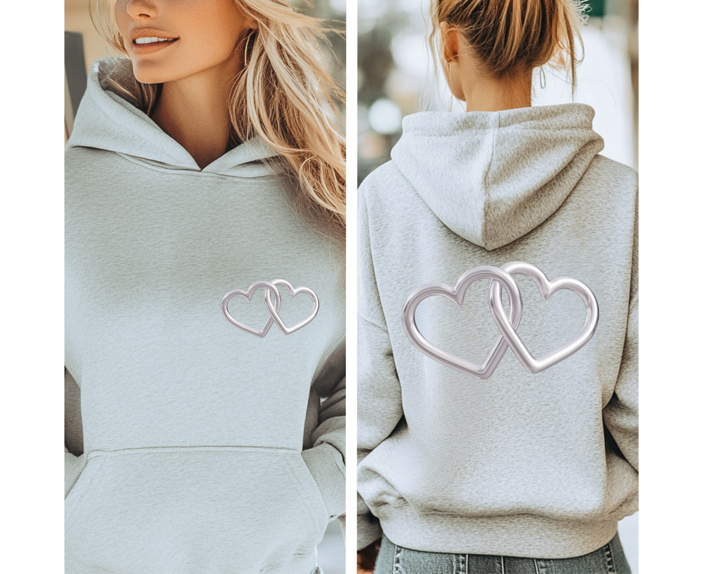 Customizable: Silver Interlocking Heart Hoodie