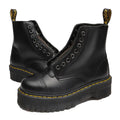 Women's Black Leather Boots with Muffin Bottom