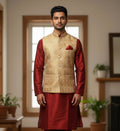 Silk kurta jacket set