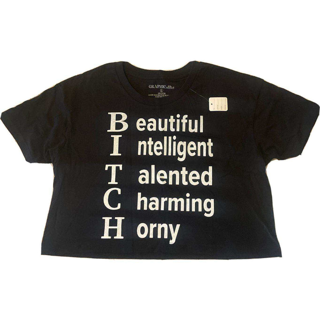 Beautiful Intelligent Talented Charming Horny Low Cut Tshirt