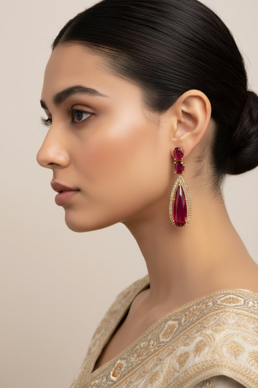 Dark pink AD EARRINGS