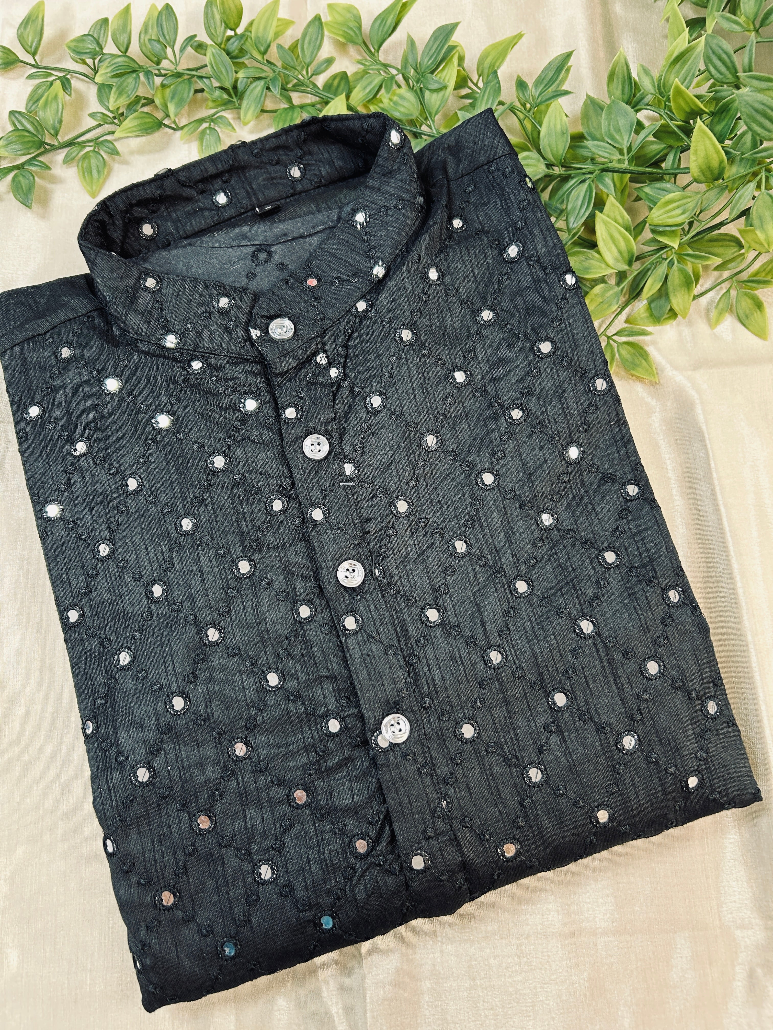 Cotton silk kurta