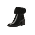 Genuine Leather Women's Boots with Chunky Heels