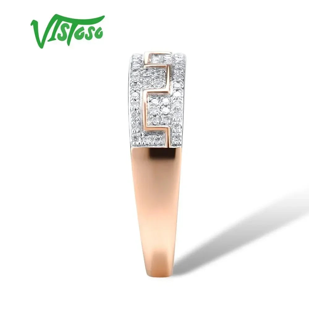 LUX 14K 585 Rose Gold Bling Ring
