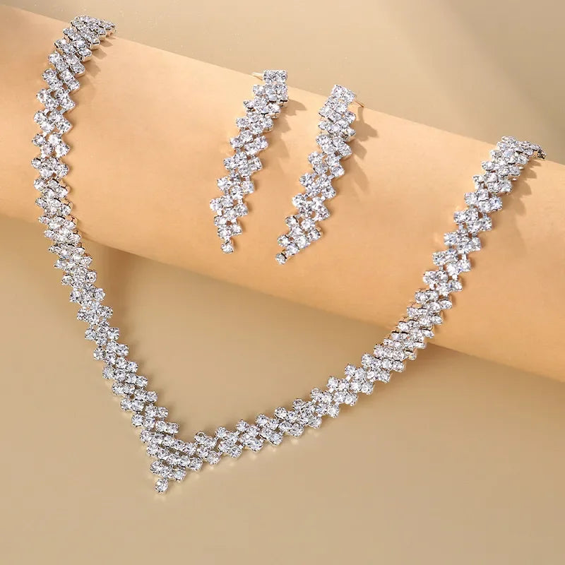 Fancy Wedding Necklace & Earrings Set