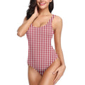 Red & White Gingham Check Monokini