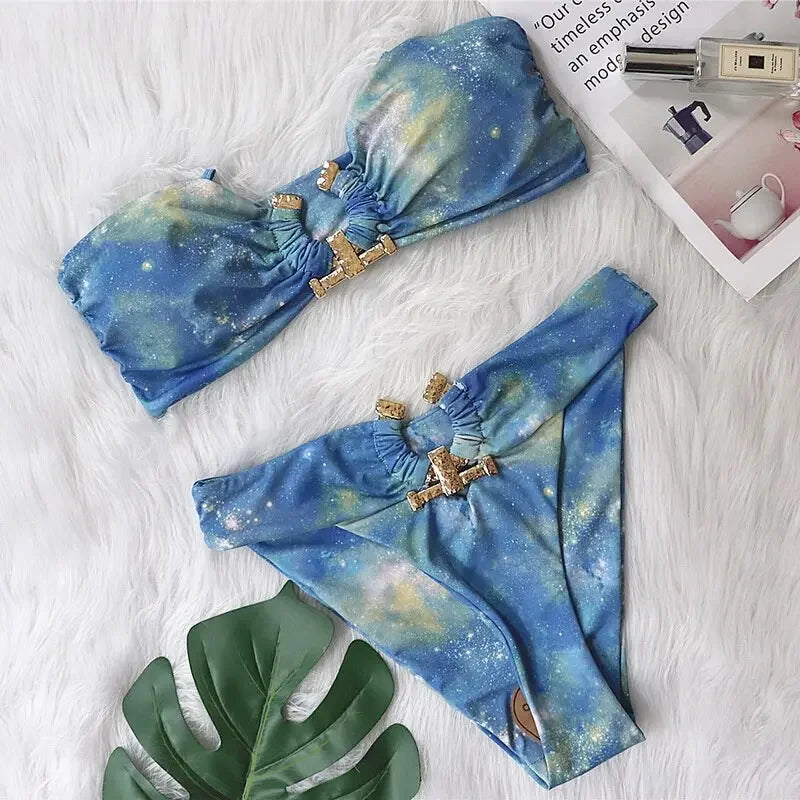 Oceanside Bandeau Push Up Brazilian Bikini