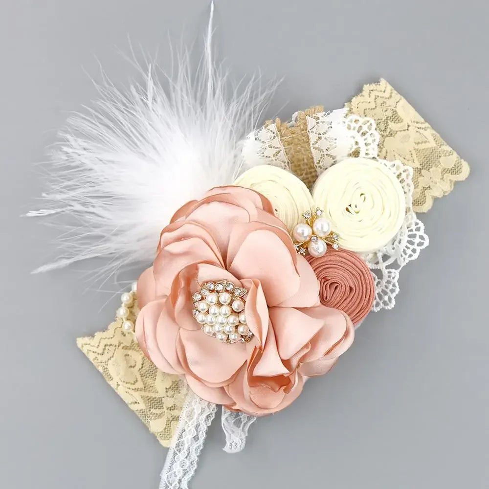 Vintage Flower Headband Baby Girls