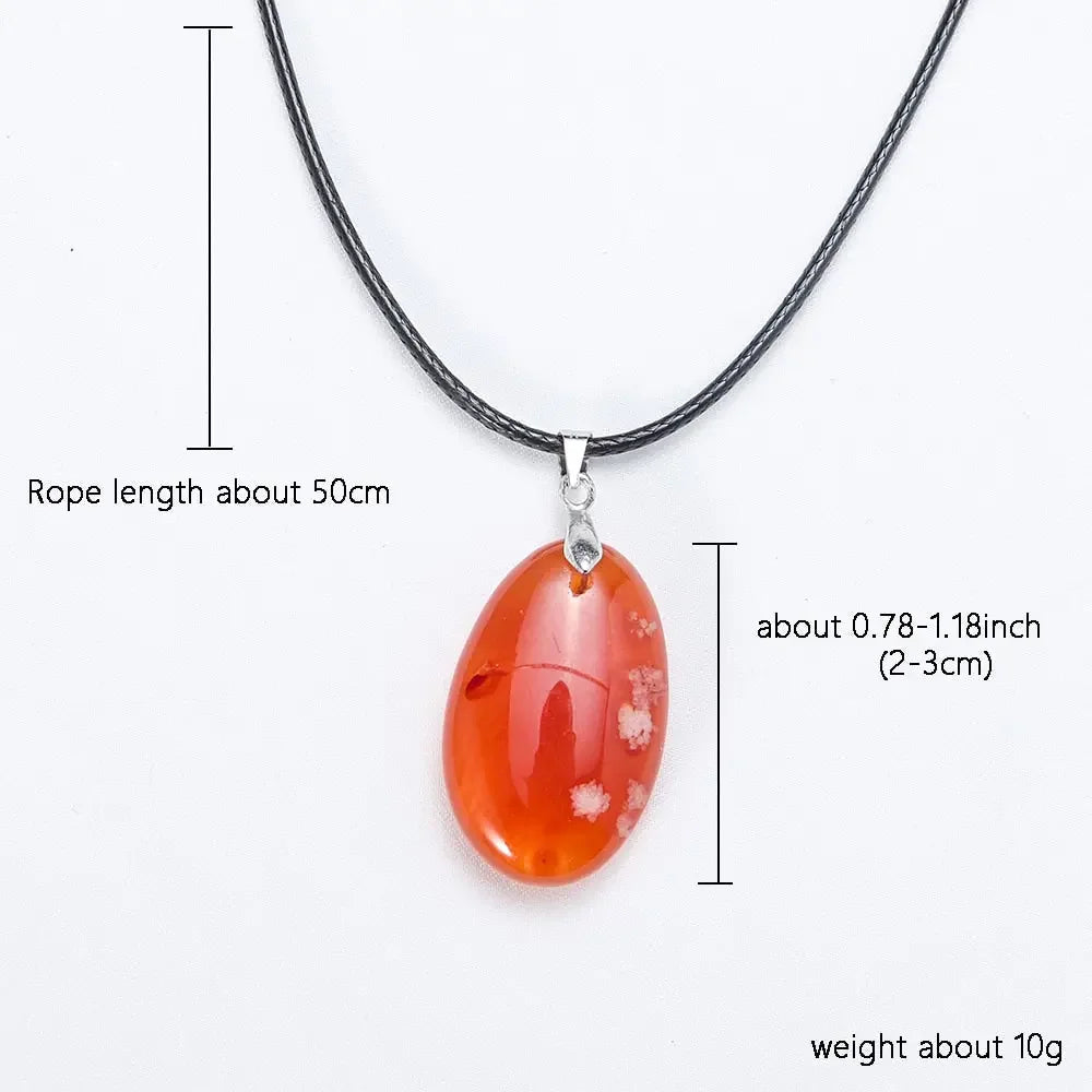 Carnelian Pendant On Leather Necklace