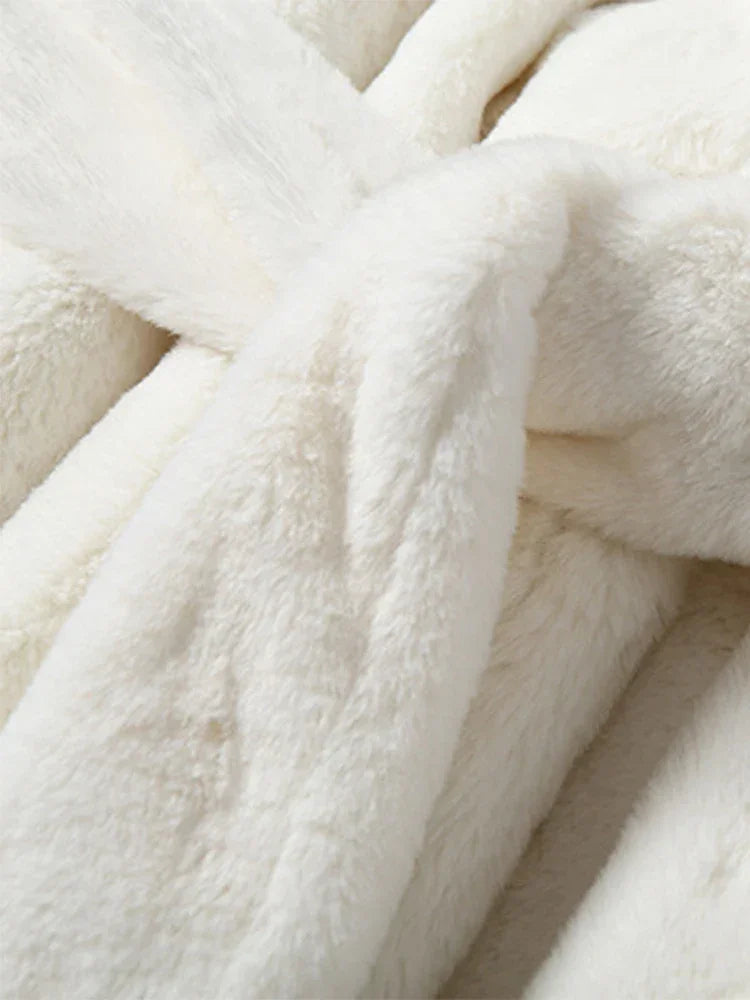 Fluffy Winter Oversized Faux Fur Coat with Hood