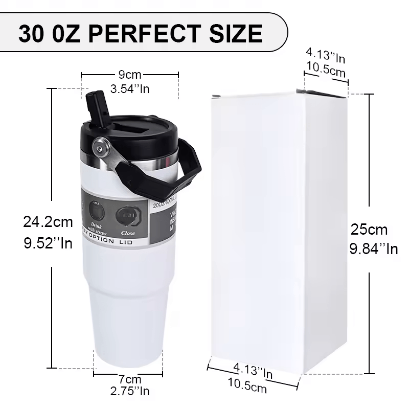 Black or White Rainbow Tumbler with Flip up Straw  30 oz