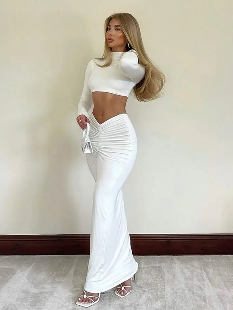 Santorini Long Sleeve Top + Skirt 2 Pc Set