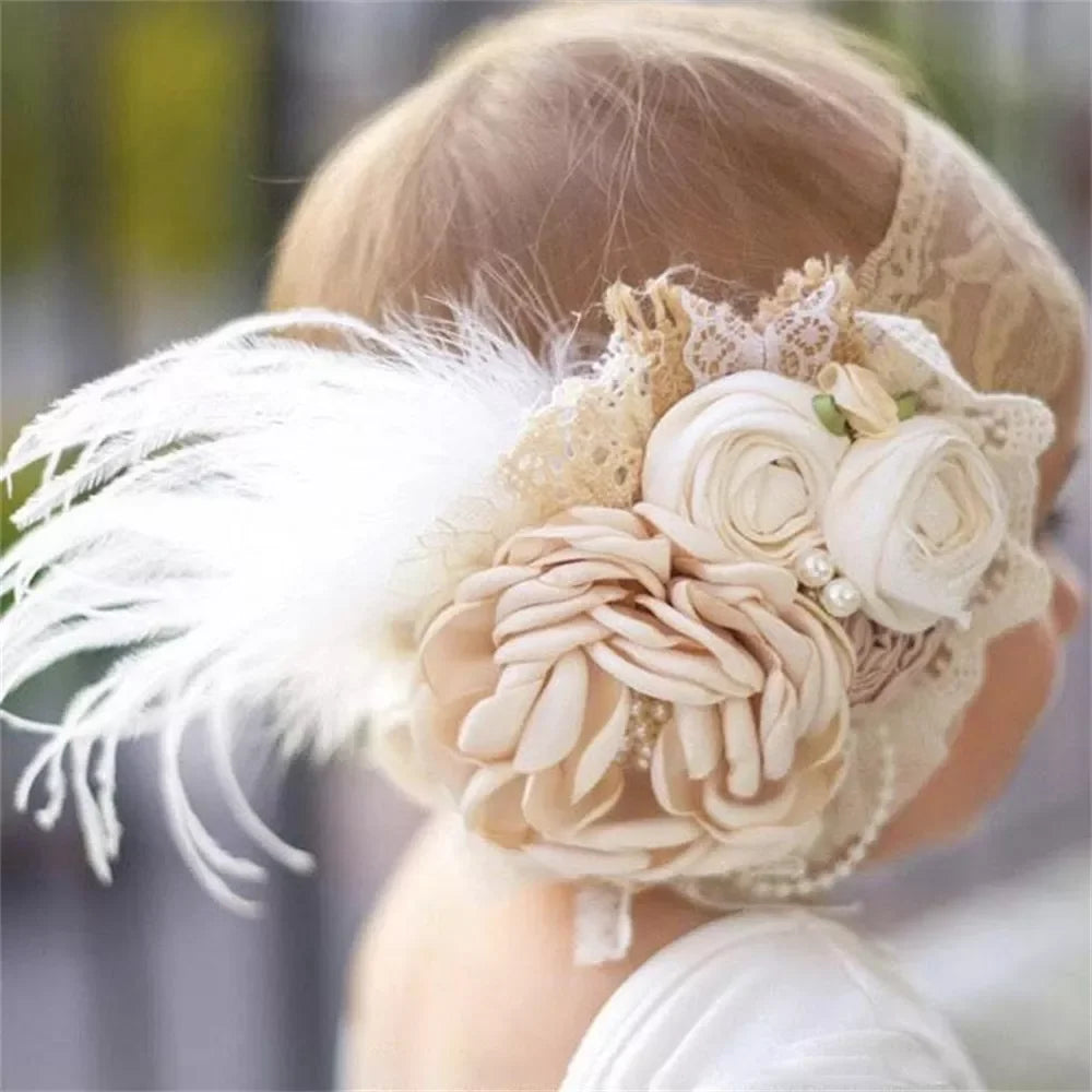 Vintage Flower Headband Baby Girls