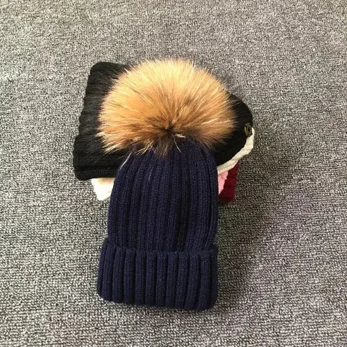 LUXKIDS Winter Classic Fur Pom Hat