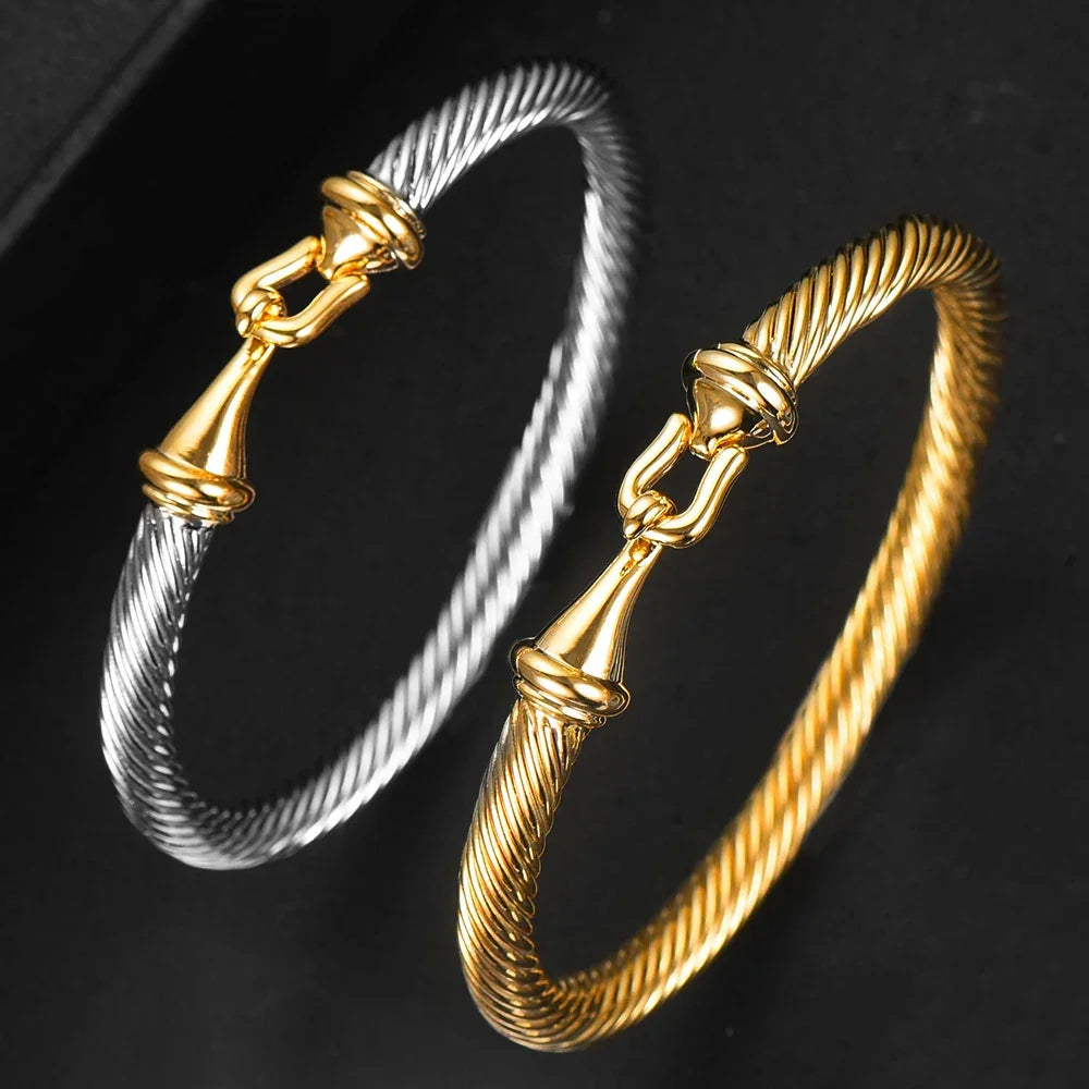 Missvikki Original design Stackable Bangle For Women Bridal Wedding Cubic Zircon OPen Bangle Dubai Bracelet Party Jewelry