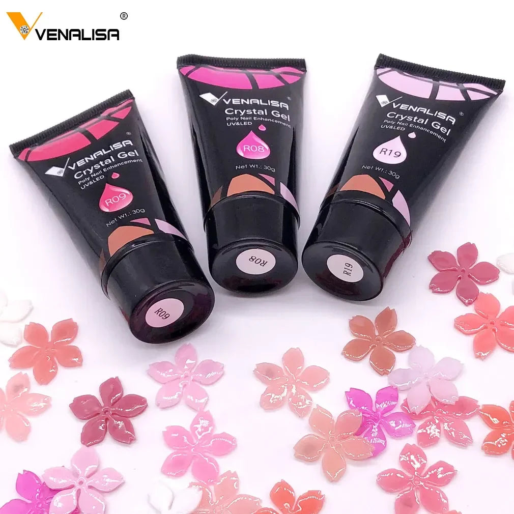 Venalisa Poly Nail Gel Nail Art French Nail Constraction Jelly Builder Extension Gel Acrylic Slip Solutions Clearnser Remover