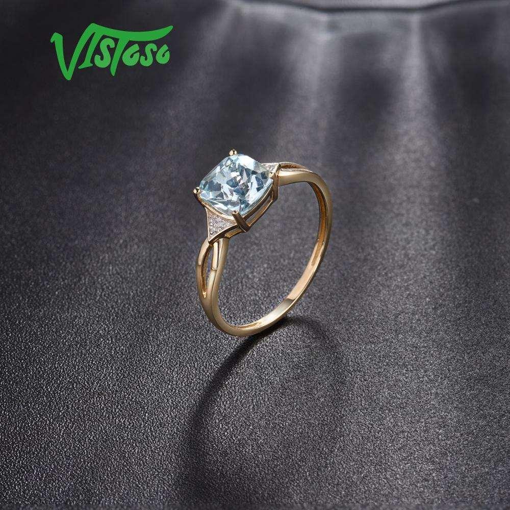 LUX 14K 585 Gold Blue Topaz Ring